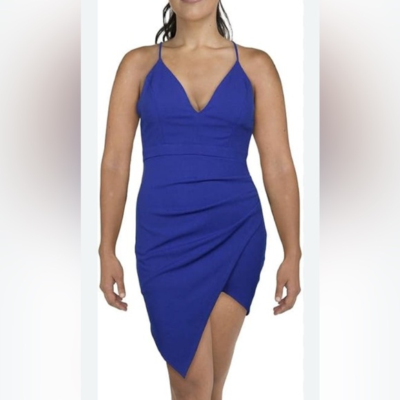 Emerald Sundae Royal Blue Asymmetrical Dress - Picture 10 of 11